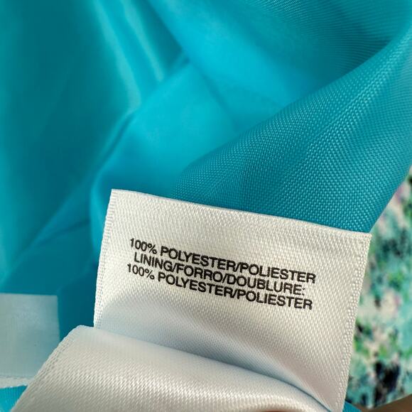 Kasper Women's Blue Green Print Open Front Blazer Jacket Size 6 - Picture 8 of 12